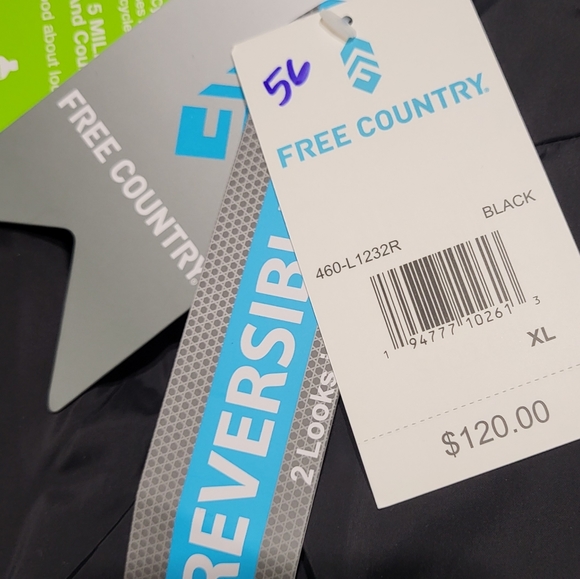 NWT Free Country Reversable Puffer Coat Jacket Black Sz XL $120 wind resistant - Picture 5 of 13